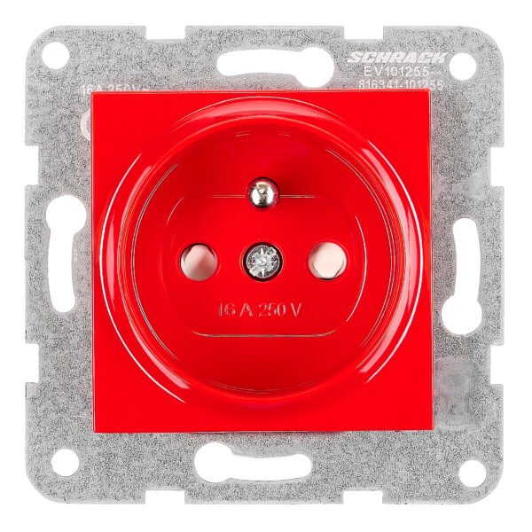 EV101255-- Steckdose m Erdungsstift, erh Berührungsschutz, Steckkl, rot<br><u>Verkaufseinheit: 1Stk</u>