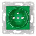 EV101259-- Steckdose m Erdungsstift, erh Berührungsschutz, Steckkl,grün<br><u>Verkaufseinheit: 1Stk</u>