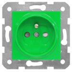 EV101260-- Steckdose m Erdungsstift, erh Berührungssch, Schraubkl, grün<br><u>Verkaufseinheit: 1Stk</u>