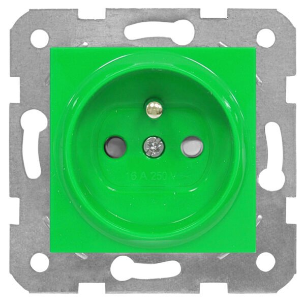 EV101260-- Steckdose m Erdungsstift, erh Berührungssch, Schraubkl, grün<br><u>Verkaufseinheit: 1Stk</u>