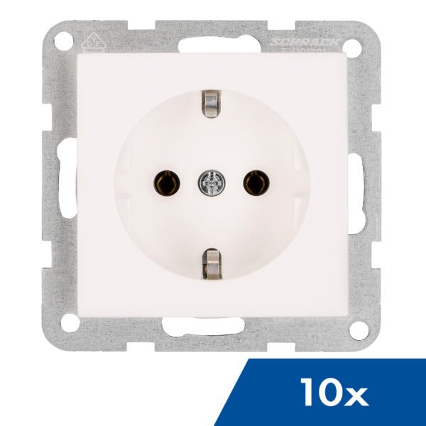 EV101301-- Steckdose, Steckklemmen, 10 Stück, weiß<br><u>Verkaufseinheit: 10Stk</u>