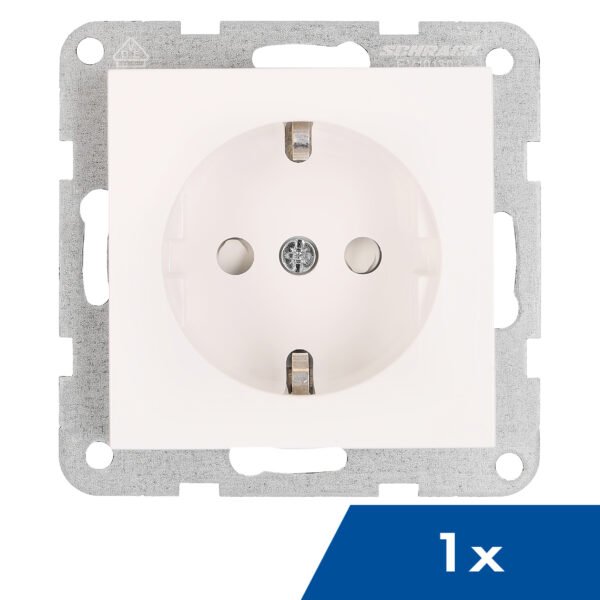 EV101303-1 Steckdose, erhö Berührungsschutz, Steckklemmen, 1 Stück,weiß<br><u>Verkaufseinheit: 1Stk</u>