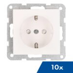 EV101303-- Steckdose, erhö Berührungsschutz, Steckklemme, 10 Stück,weiß<br><u>Verkaufseinheit: 10Stk</u>