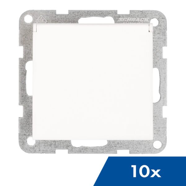 EV101305-- Steckdose, Klappdeckel, Steckklemmen, 10 Stück, weiß<br><u>Verkaufseinheit: 10Stk</u>