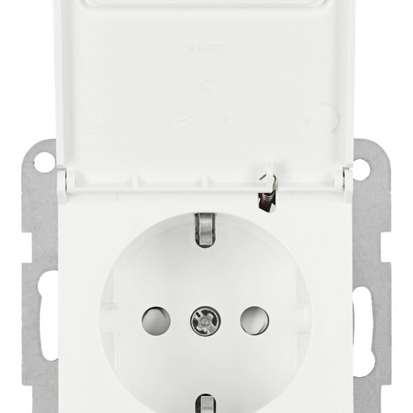 EV101320-- Steckdose, Klappdeckel, Beschriftungsschild, Steckklemmen, w<br><u>Verkaufseinheit: 1Stk</u>