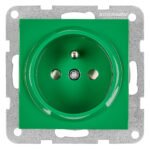 EV101359-- Steckdose m Erdungsstift, erh Berührungsschutz, Steckkl,grün<br><u>Verkaufseinheit: 1Stk</u>