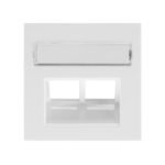 EV104012-- Abdeckung für RJ45 UAE Dose mit Schriftfeld, 2-fach, weiß<br><u>Verkaufseinheit: 1Stk</u>