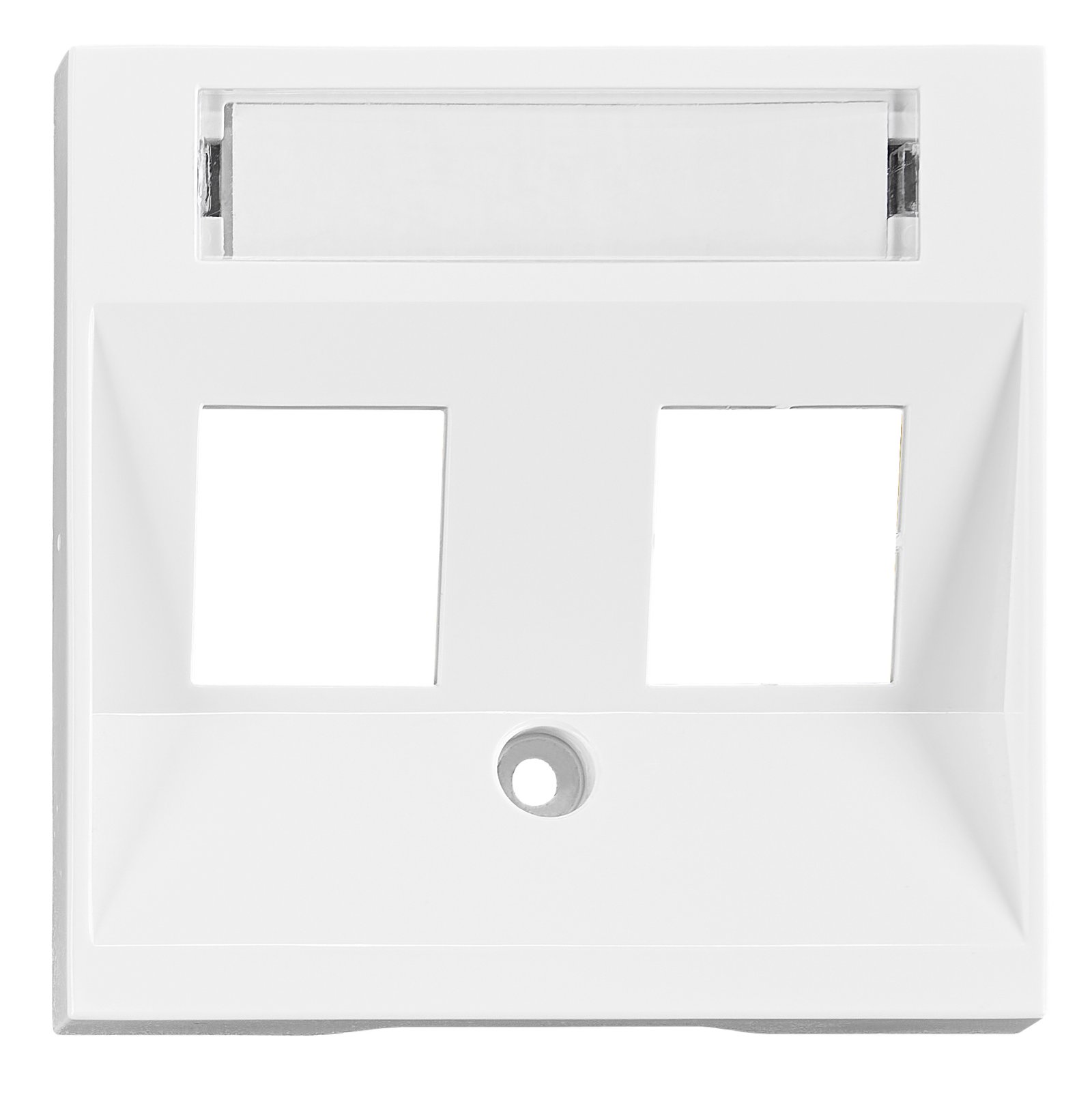 f_ev104304- EV104304-- Abdeckung für RJ45 Toolless Line Module, 2-fach, weiß<br><u>Verkaufseinheit: 1Stk</u> – Bild 1