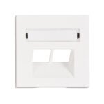 EV104312-- Abdeckung für RJ45 UAE Dose mit Schriftfeld, 2-fach, weiß<br><u>Verkaufseinheit: 1Stk</u>
