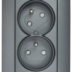 EV111062-- Doppelsteckdose mit Erdungsstift, 45° gedreht, Steckklemmen<br><u>Verkaufseinheit: 1Stk</u>