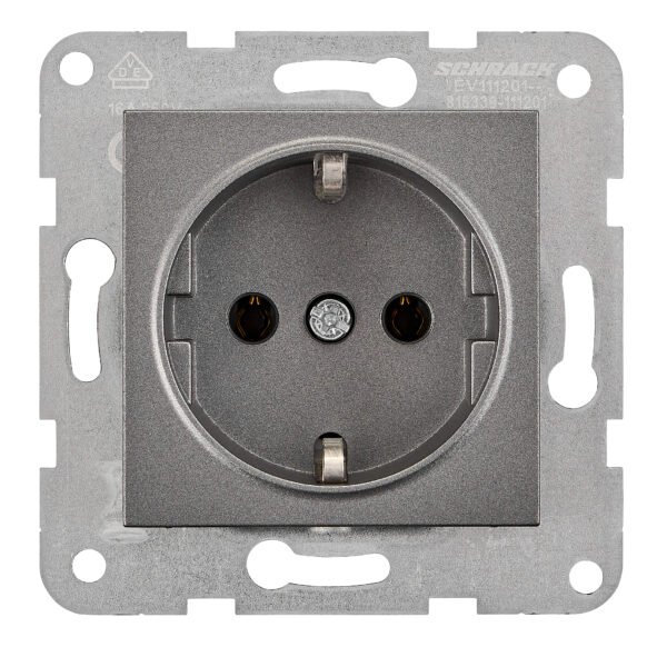 EV111202-- Steckdose, Schraubklemmen, anthrazit<br><u>Verkaufseinheit: 1Stk</u>
