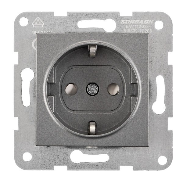 EV111203-- Steckdose mit erhöhtem Berührungsschutz, Steckkl, anthrazit<br><u>Verkaufseinheit: 1Stk</u>