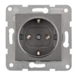 EV111204-- Steckdose mit erhöhtem Berührungsschutz, Schraubkl, anthraz<br><u>Verkaufseinheit: 1Stk</u>
