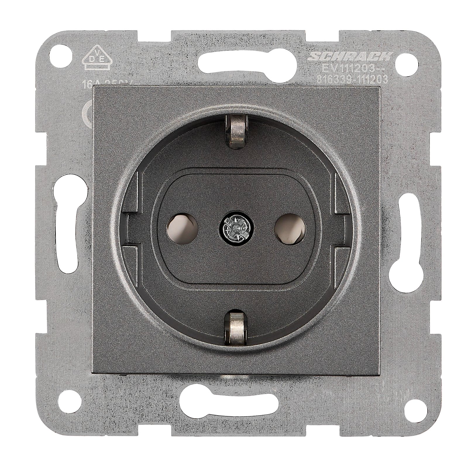 f_ev111204- EV111204-- Steckdose mit erhöhtem Berührungsschutz, Schraubkl, anthraz<br><u>Verkaufseinheit: 1Stk</u> – Bild 1