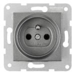 EV111249-- Steckdose mit Erdungsstift, Steckklemmen, anthrazit<br><u>Verkaufseinheit: 1Stk</u>