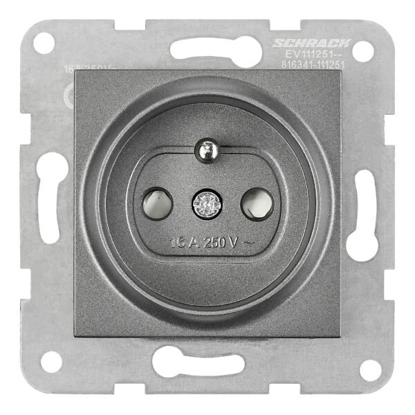 EV111251-- Steckdose m. Erdungsstift, erh Berührungssch, Steckkl, anth<br><u>Verkaufseinheit: 1Stk</u>