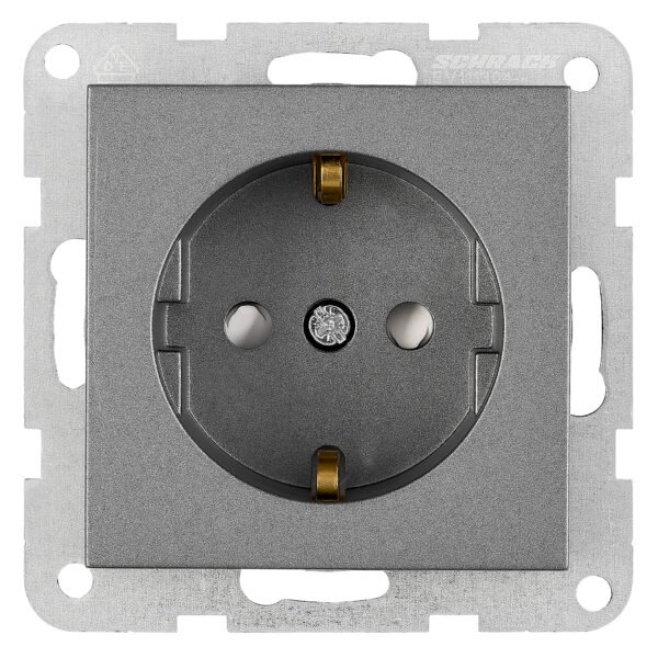 EV111304-- Steckdose mit erhöhtem Berührungsschutz, Schraubkl, anthra<br><u>Verkaufseinheit: 1Stk</u>