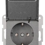 EV111320-- Steckdose, Klappdeckel, Beschriftungsschild, Steckkl, anthra<br><u>Verkaufseinheit: 1Stk</u>