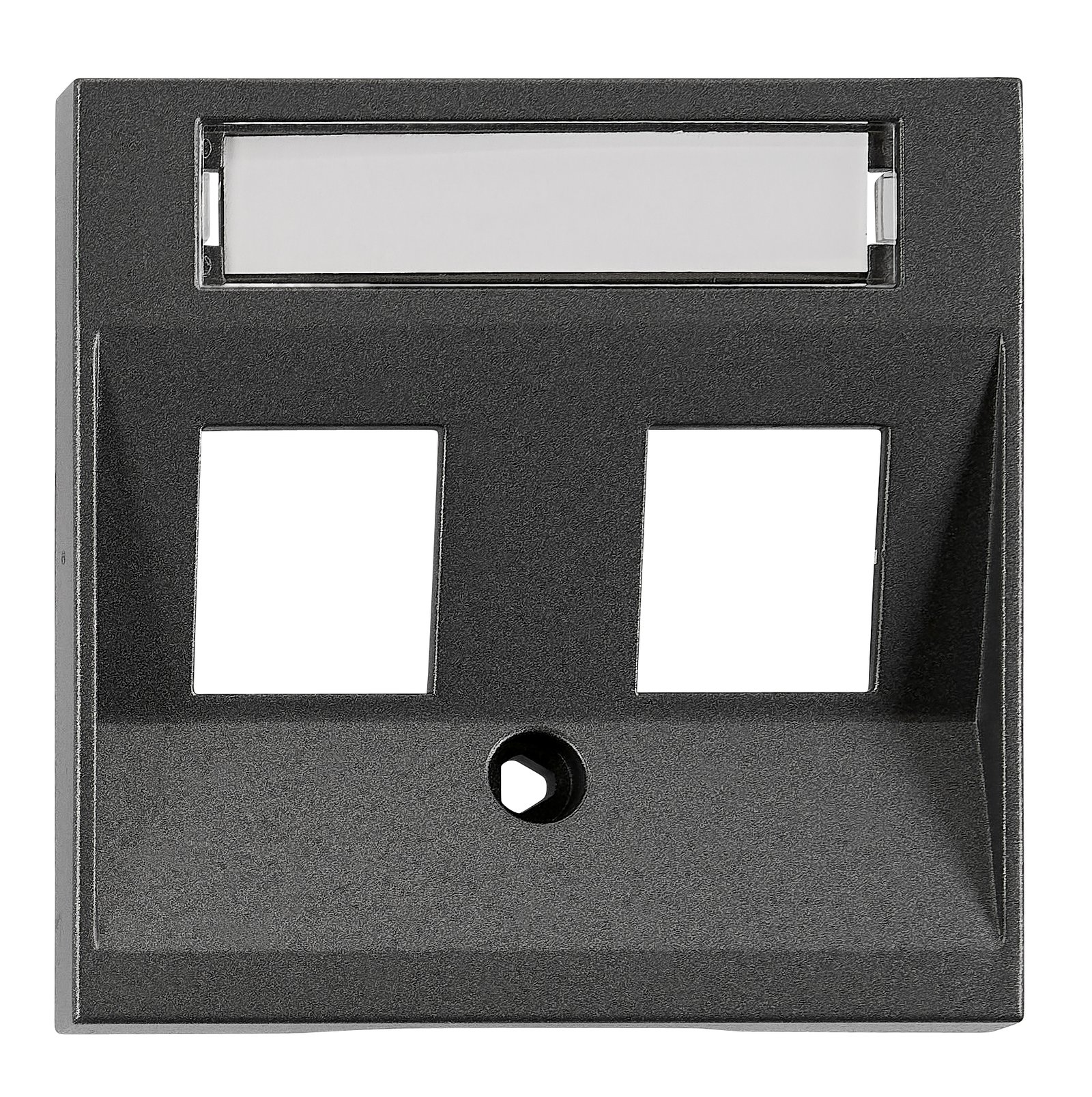f_ev114304- EV114304-- Abdeckung für RJ45 Toolless Line Module, 2-fach, anthrazit<br><u>Verkaufseinheit: 1Stk</u> – Bild 1