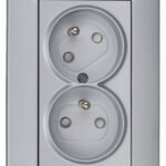 EV121062-- Doppelsteckdose mit Erdungsstifte, 45° gedreht, Steckklemmen<br><u>Verkaufseinheit: 1Stk</u>