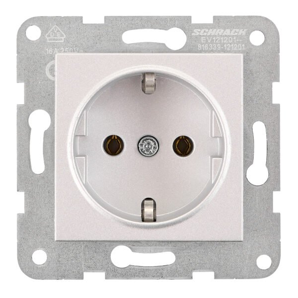 EV121201-- Steckdose, Steckklemmen, Silber<br><u>Verkaufseinheit: 1Stk</u>