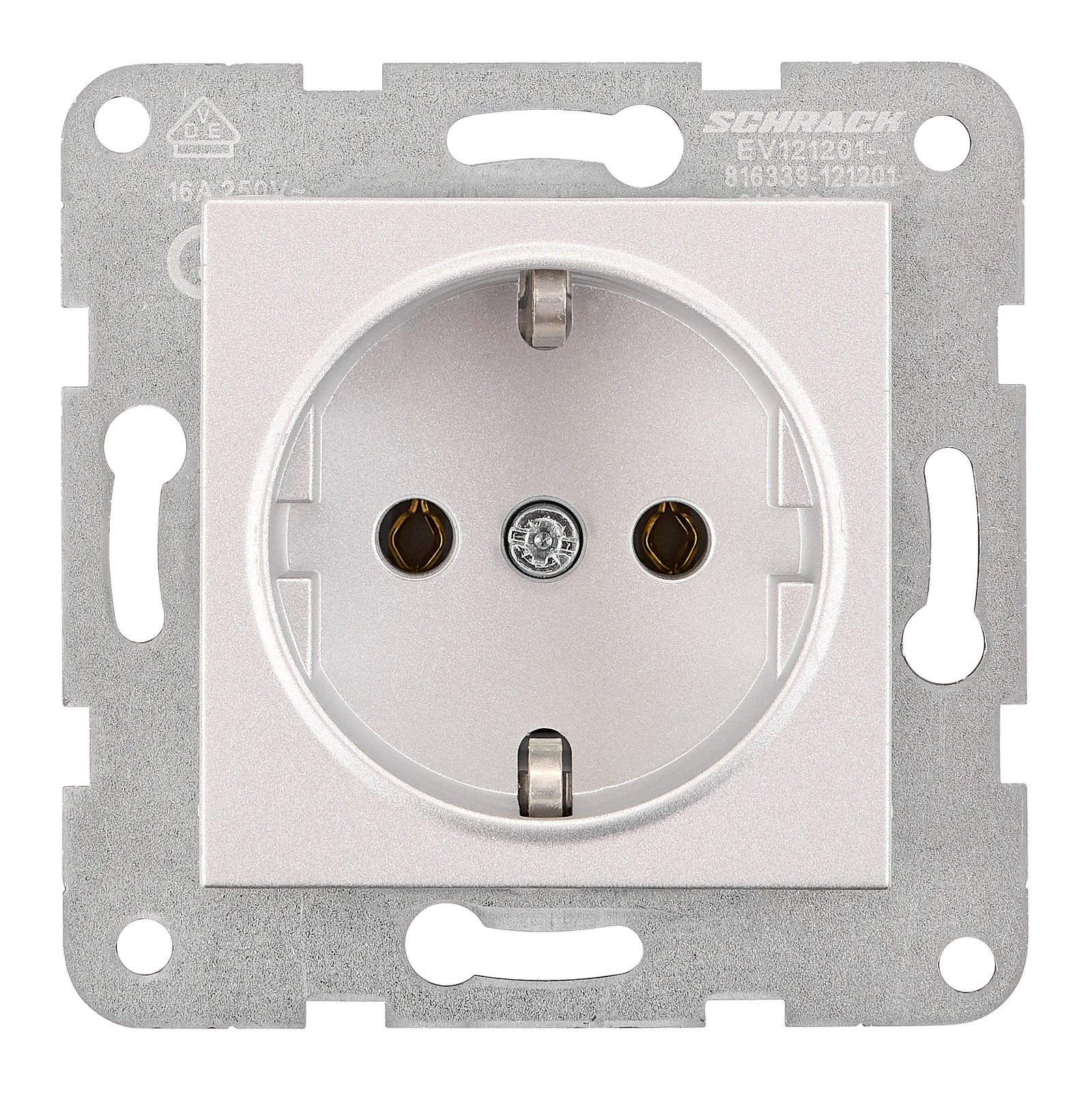 f_ev121201- EV121201-- Steckdose, Steckklemmen, Silber<br><u>Verkaufseinheit: 1Stk</u> – Bild 1