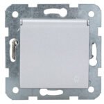 EV121205-- Steckdose, Klappdeckel, Steckklemmen, Silber<br><u>Verkaufseinheit: 1Stk</u>