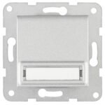 EV121220-- Steckdose, Klappdeckel, Beschriftungsschild, Steckkl, Silber<br><u>Verkaufseinheit: 1Stk</u>