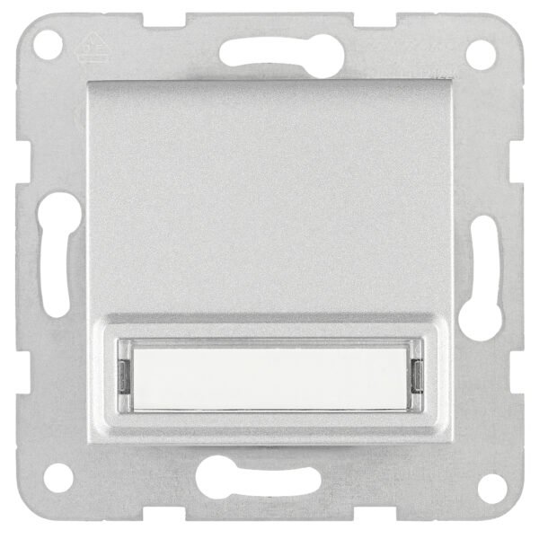 EV121220-- Steckdose, Klappdeckel, Beschriftungsschild, Steckkl, Silber<br><u>Verkaufseinheit: 1Stk</u>