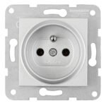 EV121249-- Steckdose mit Erdungsstift, Steckklemmen, Silber<br><u>Verkaufseinheit: 1Stk</u>