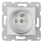EV121251-- Steckdose mit Erdungsstift u erhöhtem Berührungsschutz, Silb<br><u>Verkaufseinheit: 1Stk</u>
