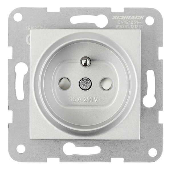 EV121251-- Steckdose mit Erdungsstift u erhöhtem Berührungsschutz, Silb<br><u>Verkaufseinheit: 1Stk</u>