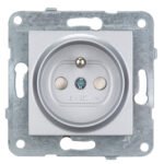 EV121252-- Steckdose mit Erdungsstift u erhöhtem Berührungsschutz, Silb<br><u>Verkaufseinheit: 1Stk</u>