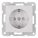 EV121303-- Steckdose mit erhöhtem Berührungsschutz, Steckklemmen,Silber<br><u>Verkaufseinheit: 1Stk</u>