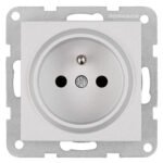 EV121349-- Steckdose mit Erdungsstift, Steckklemmen, Silber<br><u>Verkaufseinheit: 1Stk</u>
