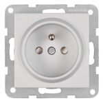EV121351-- Steckdose mit Erdungsstift u. erhöhtem Berührungsschutz,Silb<br><u>Verkaufseinheit: 1Stk</u>