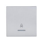 EV122310-- Wippe S 55 mit transparenter Linse, Symbol Glocke, Silber<br><u>Verkaufseinheit: 1Stk</u>