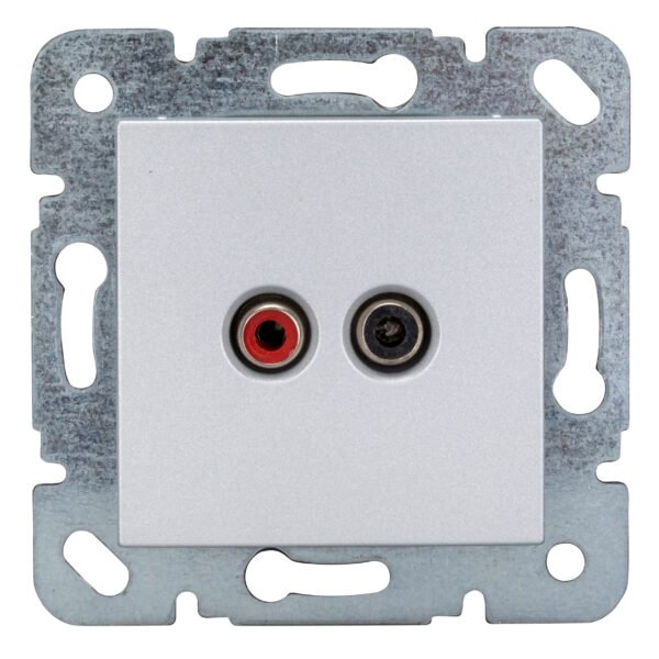 EV124008-- Cinch Audiosteckdose, Schraubkontakte, Silber<br><u>Verkaufseinheit: 1Stk</u>