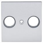 EV124009-- TV Abdeckung, 2-Loch, Silber<br><u>Verkaufseinheit: 1Stk</u>