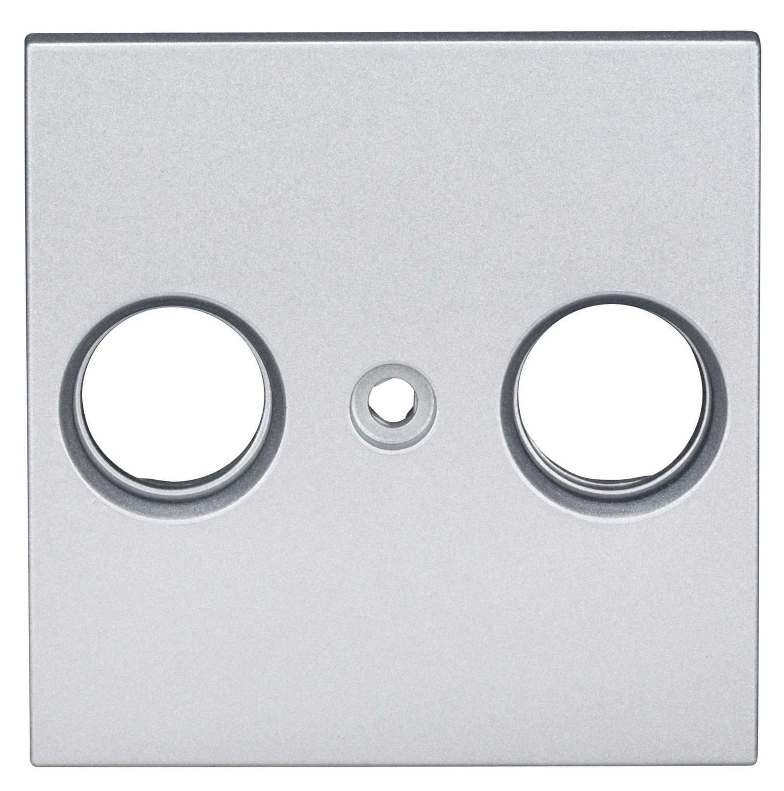 f_ev124009- EV124009-- TV Abdeckung, 2-Loch, Silber<br><u>Verkaufseinheit: 1Stk</u> – Bild 1