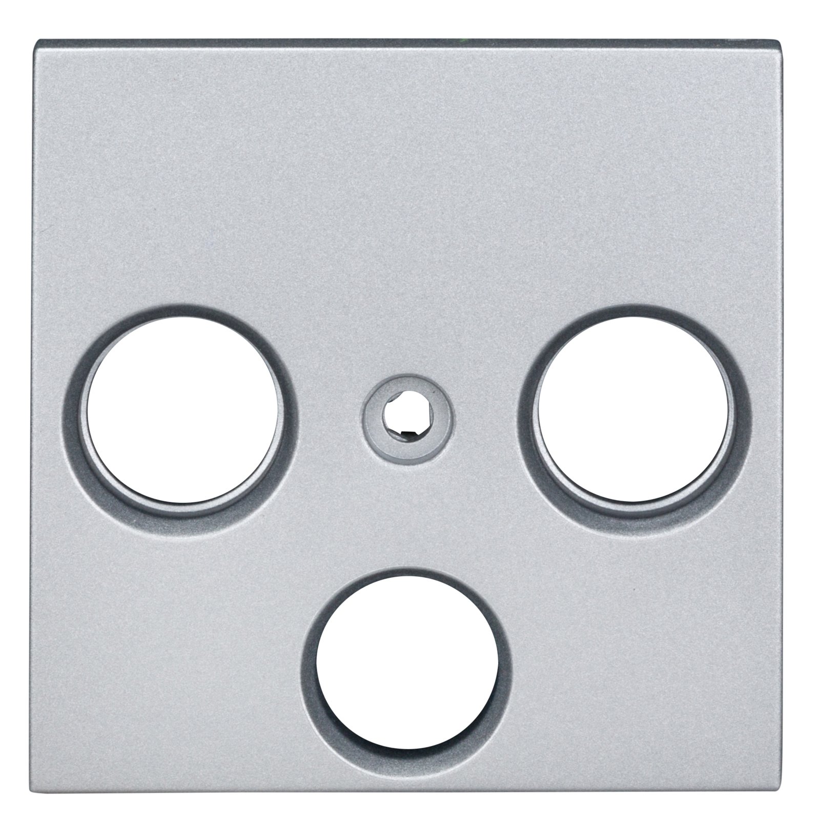 f_ev124010- EV124010-- TV Abdeckung, 3-Loch, Silber<br><u>Verkaufseinheit: 1Stk</u> – Bild 1