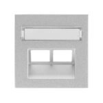 EV124012-- Abdeckung für RJ45 UAE Dose mit Schriftfeld, 2-fach, Silber<br><u>Verkaufseinheit: 1Stk</u>