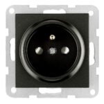 EV131349-- Steckdose mit Erdungsstift, Steckklemmen, schwarz<br><u>Verkaufseinheit: 1Stk</u>