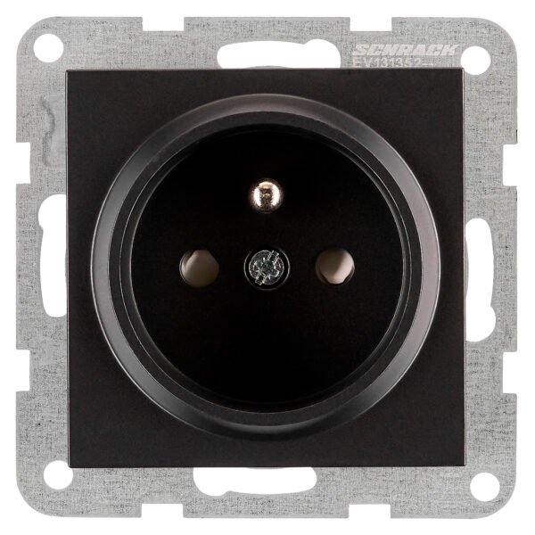 EV131352-- Steckdose m. Erdungsstift, erh Berührungssch, Schraubkl, sw<br><u>Verkaufseinheit: 1Stk</u>