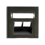 EV134312-- Abdeckung für RJ45 UAE Dose mit Schriftfeld, 2-fach, schwarz<br><u>Verkaufseinheit: 1Stk</u>