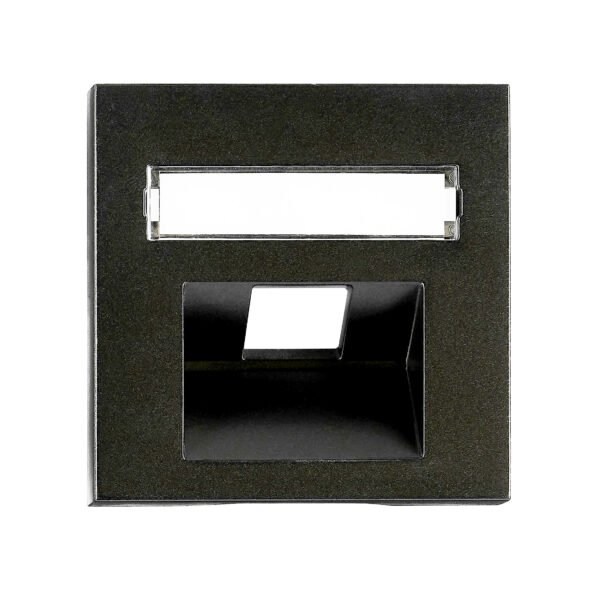 EV134314-- Abdeckung für RJ45 UAE Dose mit Schriftfeld, 1-fach, schwarz<br><u>Verkaufseinheit: 1Stk</u>