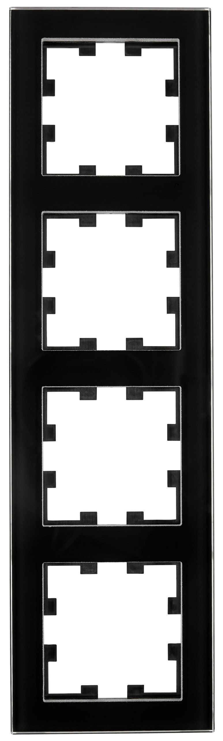 f_ev145304b- EV145304B- Rahmen 4-fach, Glas schwarz<br><u>Verkaufseinheit: 1Stk</u> – Bild 1