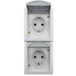 EV211013-- Doppelsteckdose, Steckklemme, senkrecht, vorverdrahtet, IP54<br><u>Verkaufseinheit: 1Stk</u>