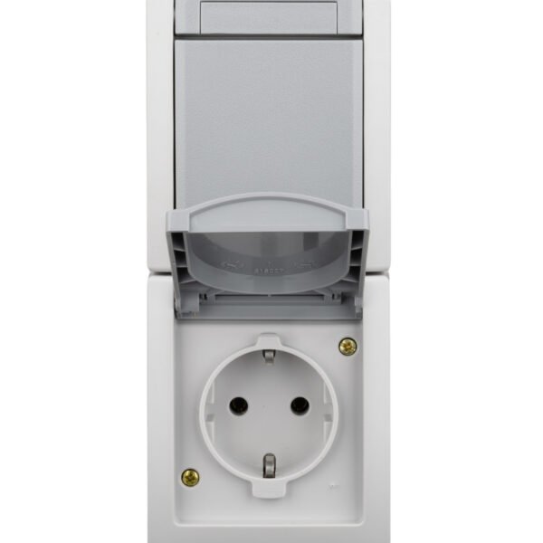 EV211015-- Kombination Wechselschalter-Steckdose, senkrecht, IP54<br><u>Verkaufseinheit: 1Stk</u>