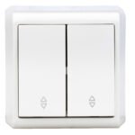 EV310006-- Doppelwechselschalter, Schraubklemme, IP20, weiß, Aufputz<br><u>Verkaufseinheit: 1Stk</u>